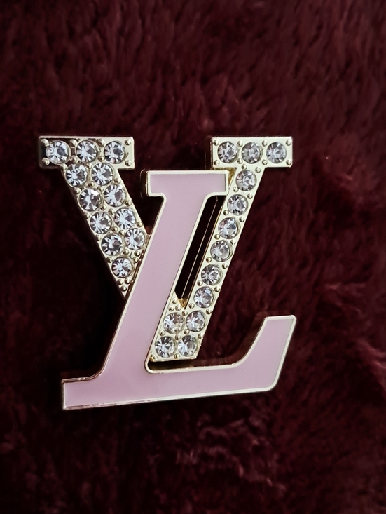 fashion gewalary Jewelry - Pink Enamel and Crystal Logo Brooch